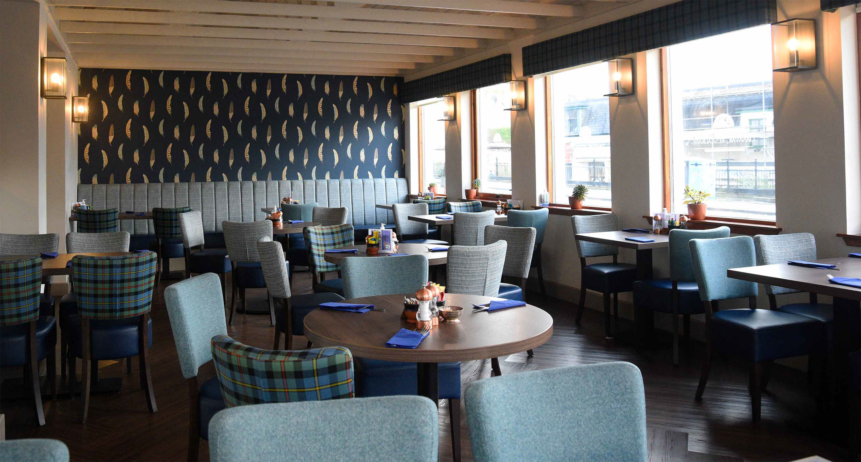 The Tianavaig Restaurant in Portree offers sea views and fresh local food and drink including seafood langoustines and mussels
