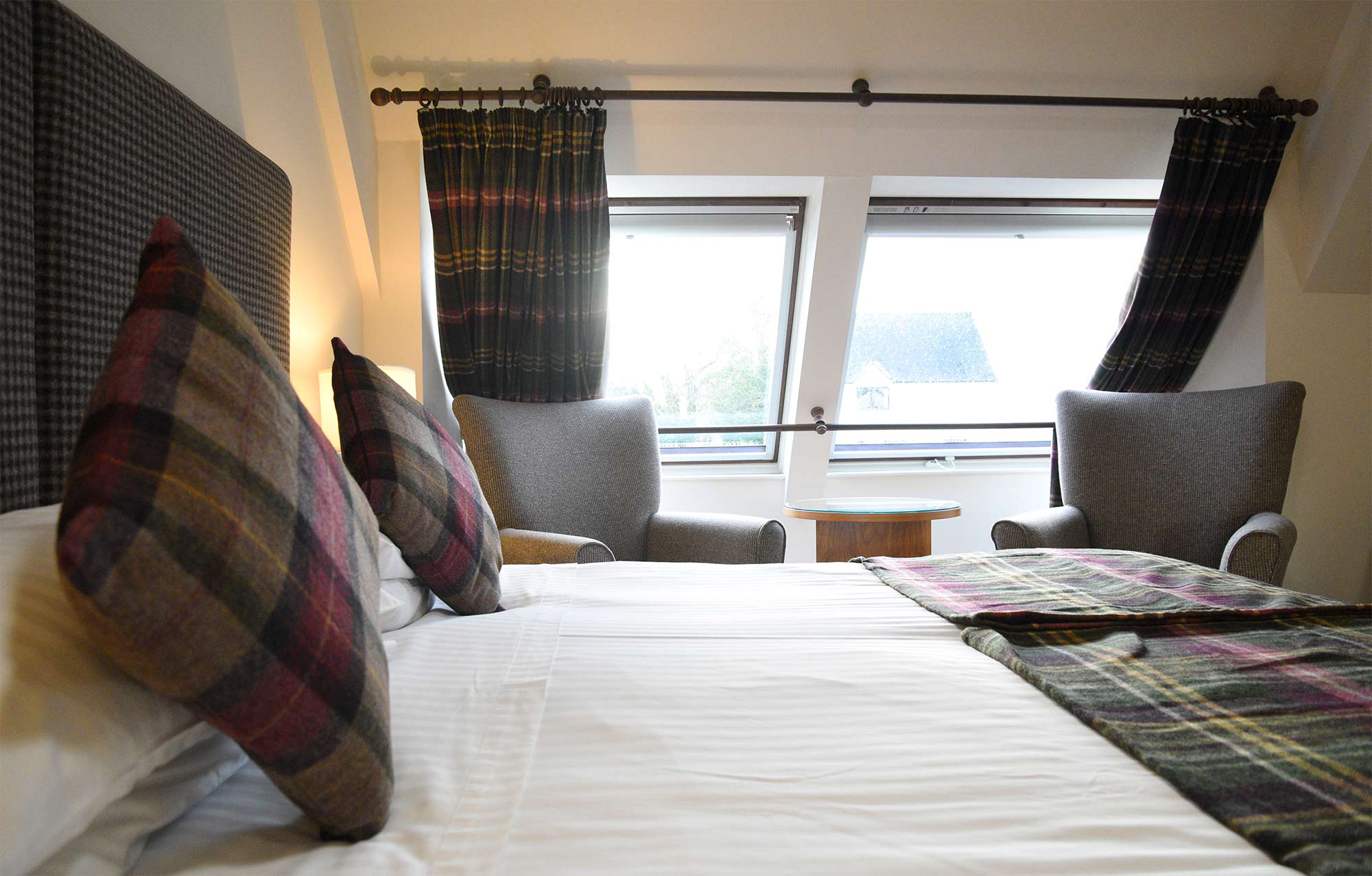 Premier Double rooms in Portree at The Royal Hotel Portree with WIFI Freeview TV seating area and Freeview TV and parking